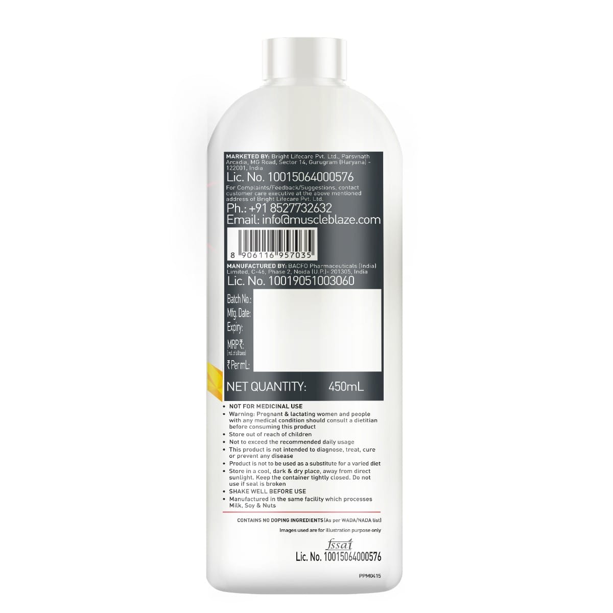 Muscleblaze L-Carnitine Pro 3300 Mg 450 Ml Tangy Orange
