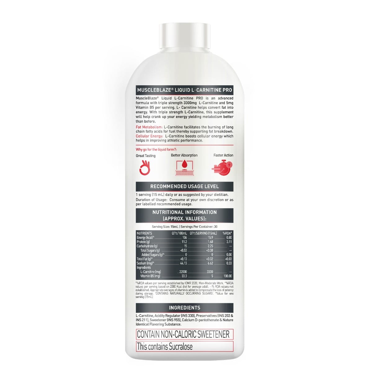 Muscleblaze L-Carnitine Pro 3300 Mg 450 Ml Tangy Orange