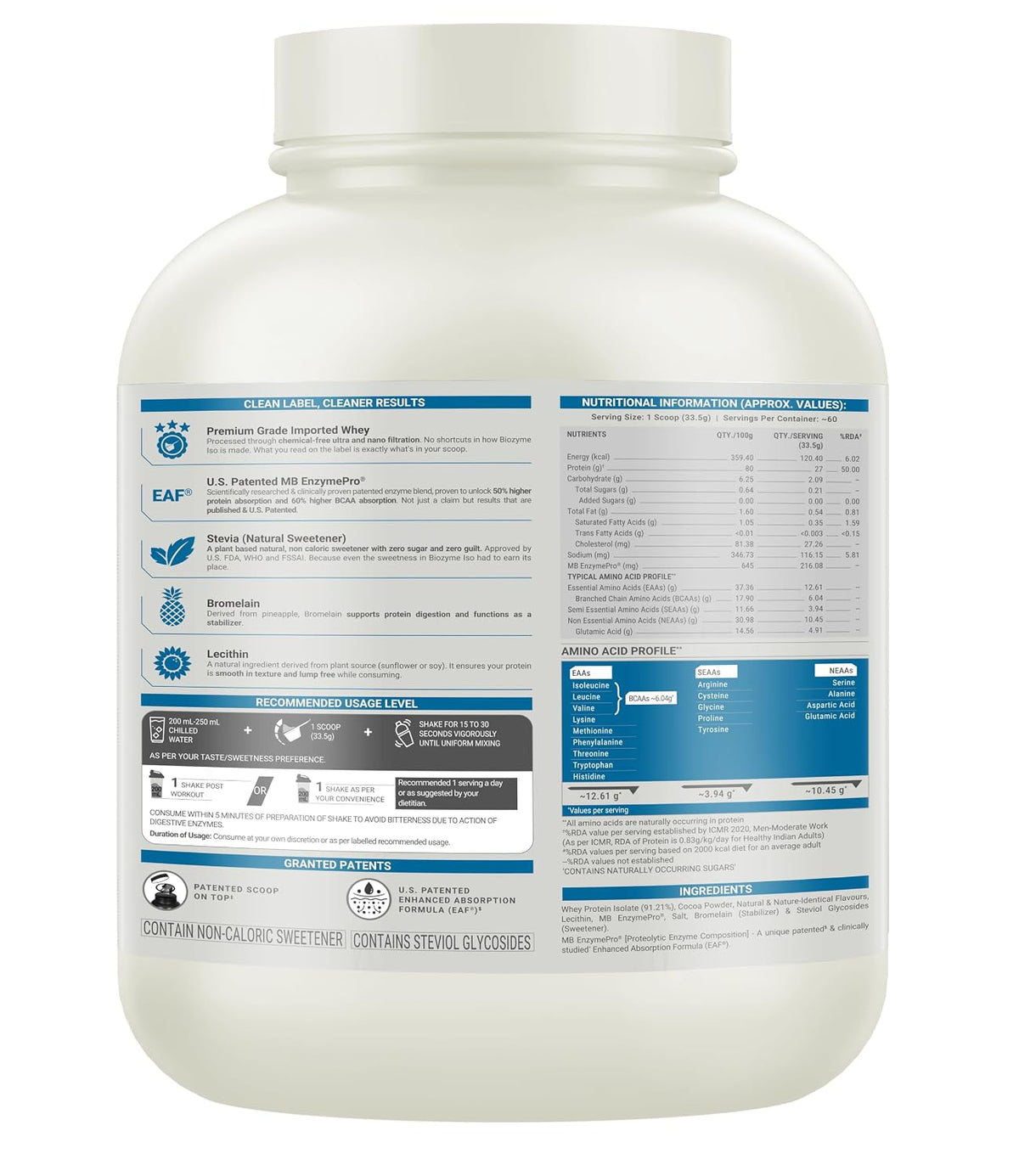 MUSCLEBLAZE BIOZYME ISO ZERO LOW CARB 2 KG ICE CREAM CHOCOLATE