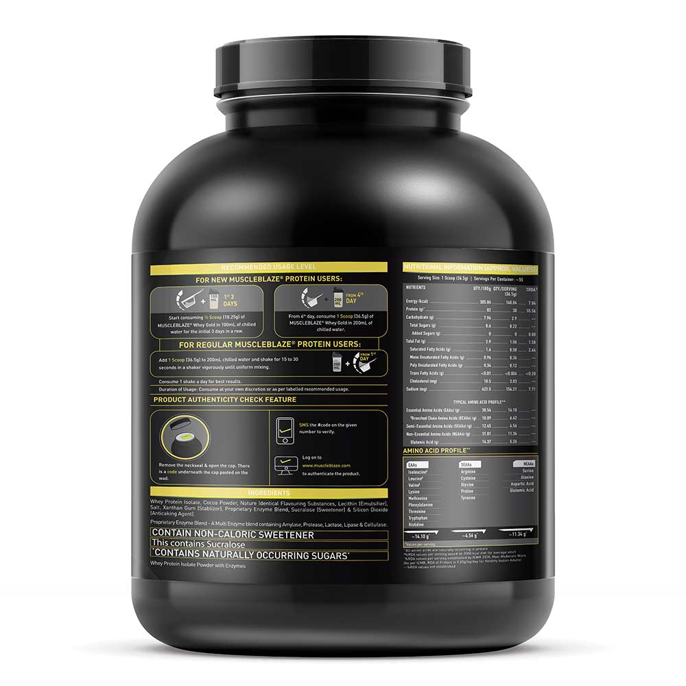 MUSCLEBLAZE WHEY GOLD ISOLATE 2 KG RICH MILK CHOCOLATE