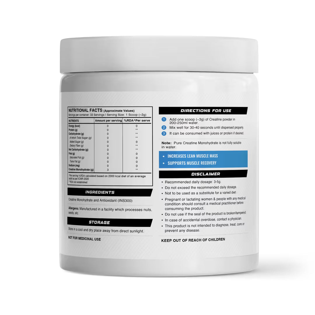 WELLCORE CREATINE MONOHYDRATE 100 GM UNFLAVOURED