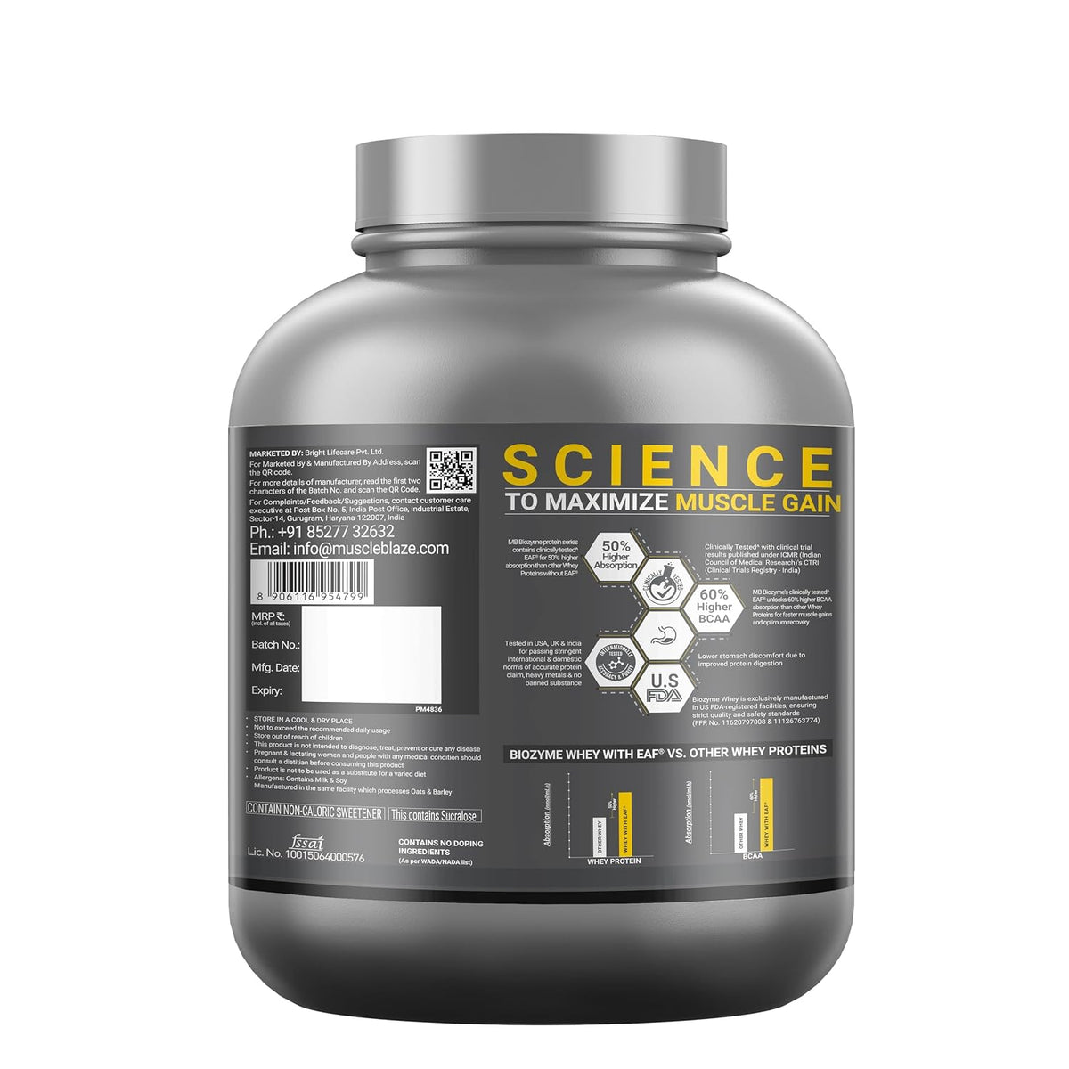 MUSCLEBLAZE BIOZYME PERFORMANCE WHEY 2 KG KESAR THANDAI