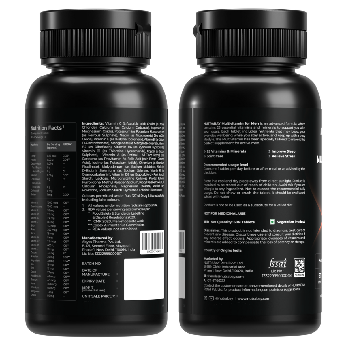 NUTRABAY MULTIVITAMIN MEN 60 TABLETS