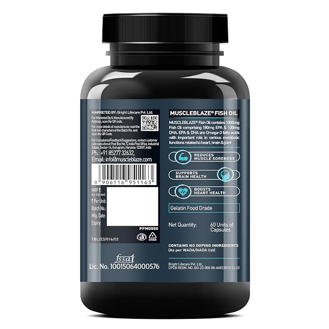 MUSCLEBLAZE FISH OIL 1000 MG 60 CAPSULES