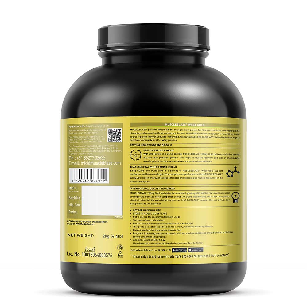 MUSCLEBLAZE WHEY GOLD ISOLATE 2 KG RICH MILK CHOCOLATE
