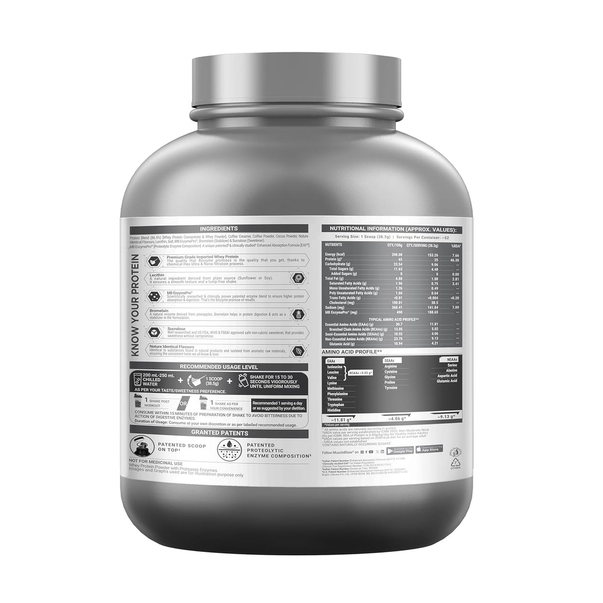 MuscleBlaze Biozyme Performance Whey 2 Kg Blue Tokai Coffee