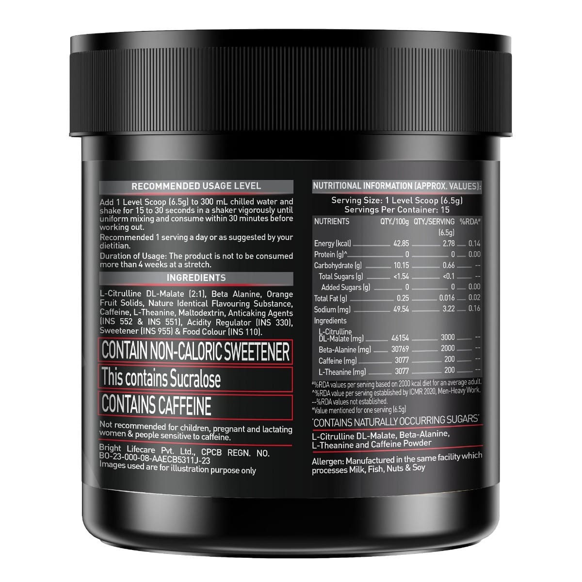 MUSCLEBLAZE PRE-WORKOUT 200 XTREME 100 GM TANGY ORANGE