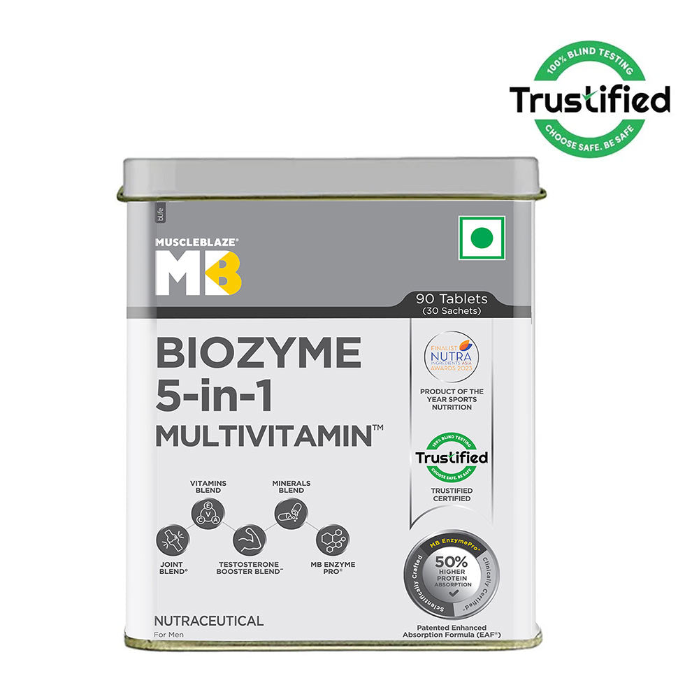 Muscleblaze Biozyme 5-In-1 Multivitamin 90 Tablets - Front