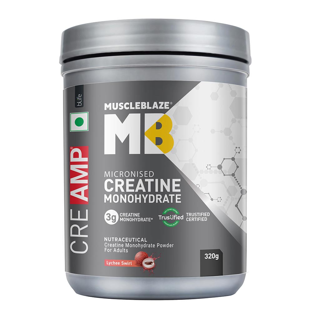 Muscleblaze Creamp Creatine 320 Gm Lychee Swirl - Front