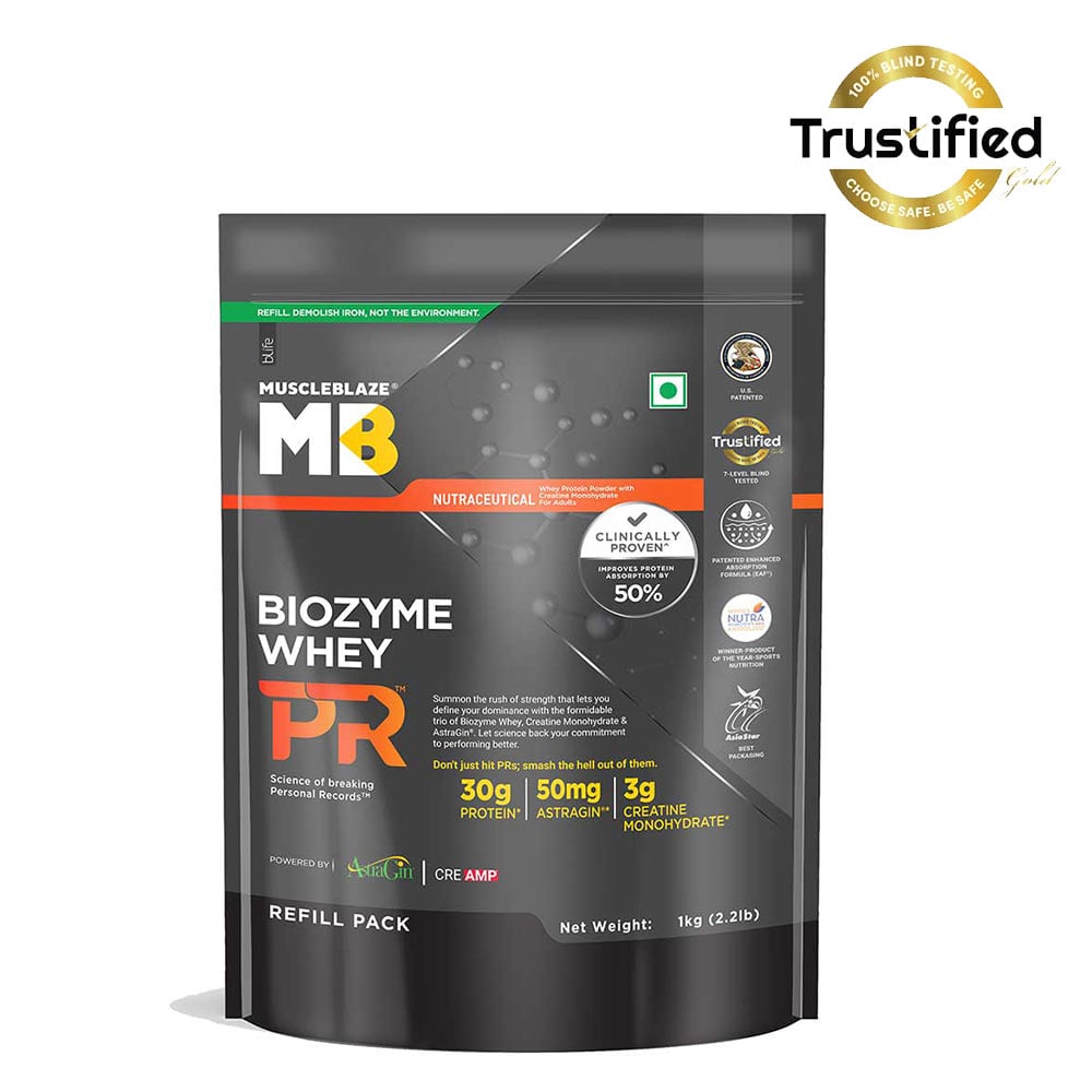 Muscleblaze Biozyme Performance Whey Pr 1 Kg Chocolate Fudge - Front