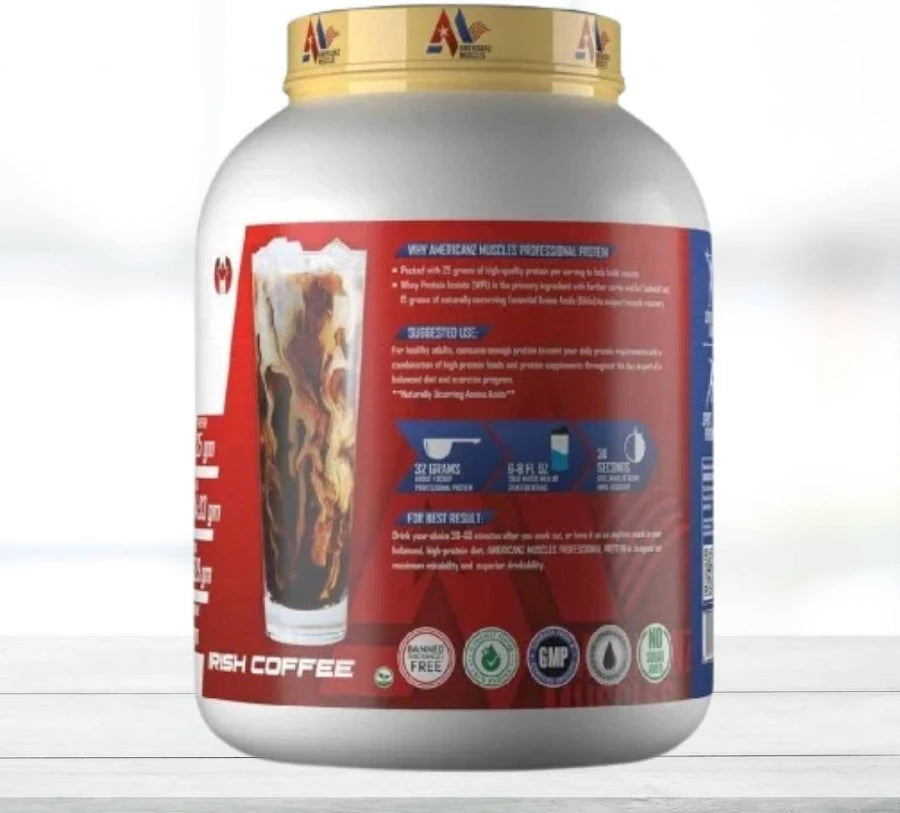 AMERICANZ MUSCLES PROFESSIONAL PROTEIN 900 GM IRISH COFFEE