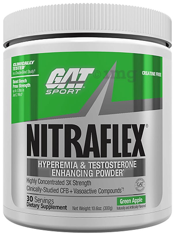 Gat Sport Nitraflex Pre-Workout 300 Gm Green Apple - front