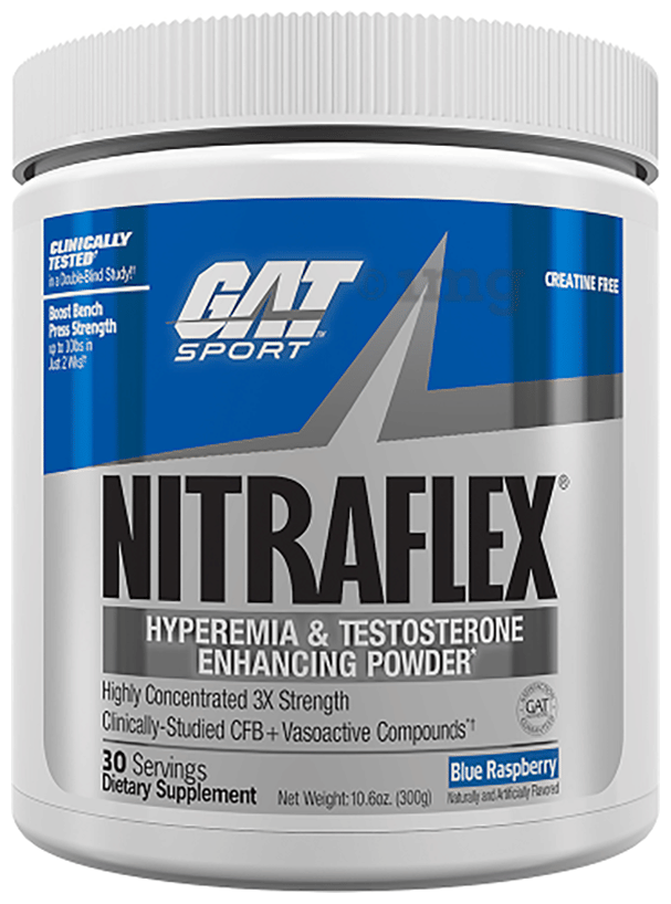 GAT Sport Nitraflex Pre-Workout 300 Gm Blue Raspberry - front