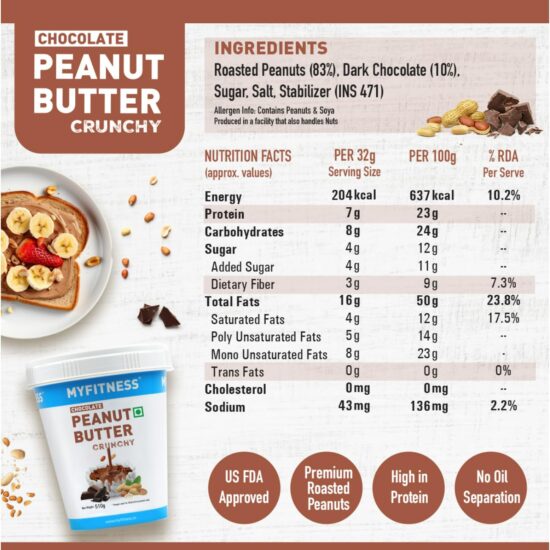 Version 1.0.0 MyFitness Peanut Butter 510gm Chocolate Crunch