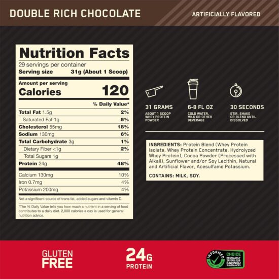 81OmMj9EsDL._SL1500_ Optimum Nutrition 100% Whey 907 gms Double Rich Chocolate