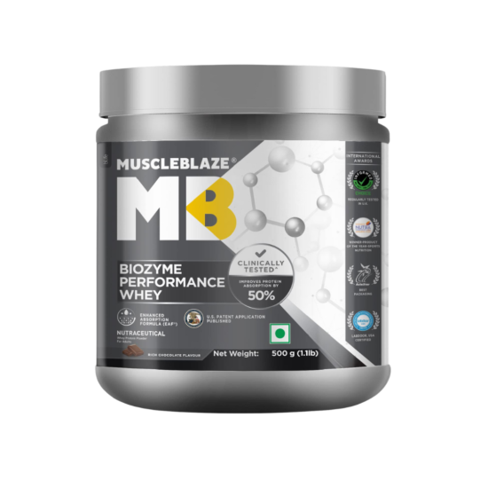 Brown Modern New Product Instagram Post (16) MuscleBlaze Biozyme Performance Whey 500G Rich Chocolate